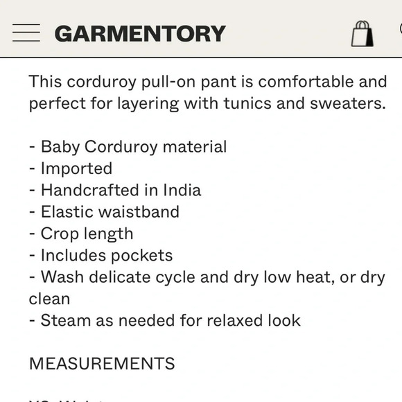 Voloshin Wren Corduroy Cropped Pants Trousers in Camel size Large - Picture 6 of 8